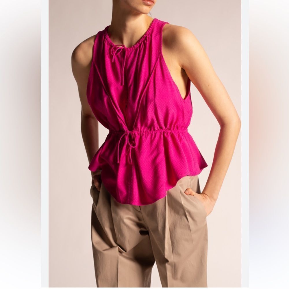 $215 IRO Pink waist tie sleevless top NWT